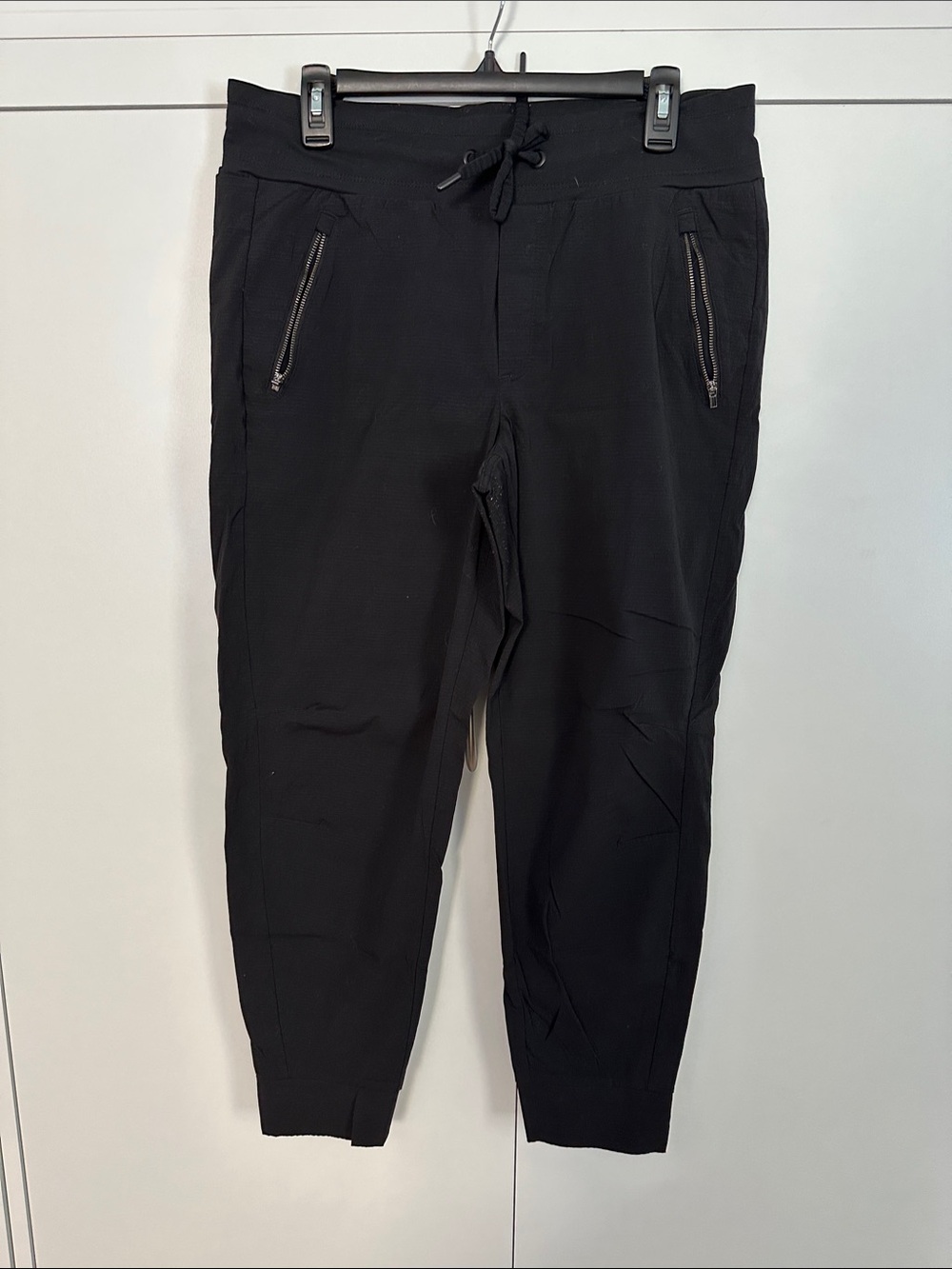 Athleta Black Drawstring Zip-Pocket Joggers
